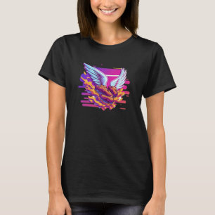 Hähnchenflügel Synthwave 80er Retrowave Ästhetik T-Shirt