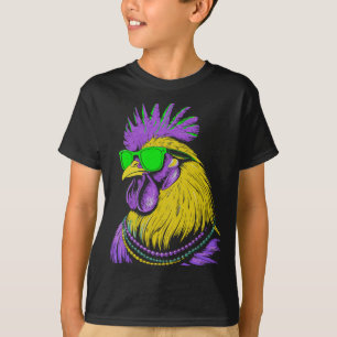 Hähnchenperlen Mardi Gras Karneval Landwirtschaft T-Shirt