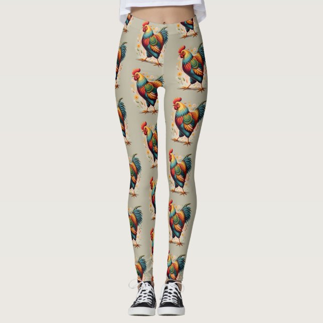 HähnchenprintLeggings Leggings (Vorderseite)