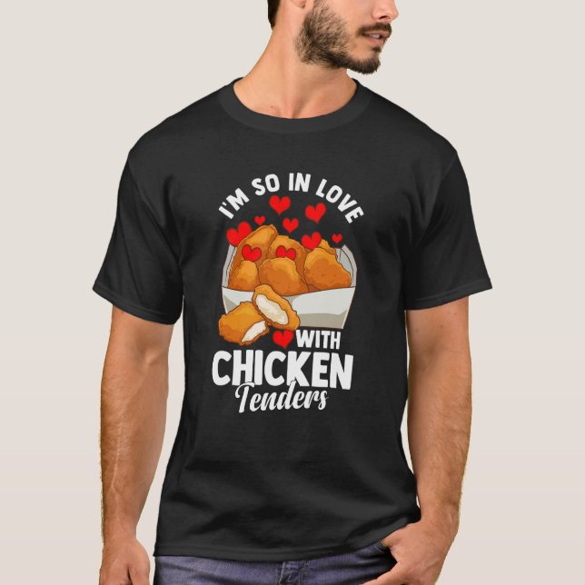 Hähnchenstreifen Valentinstag T-Shirt (Vorderseite)