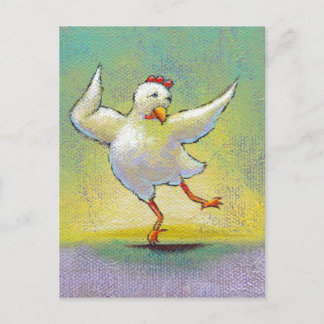 Hähnchentänzerin Moderne interpretierende Kunst Postkarte
