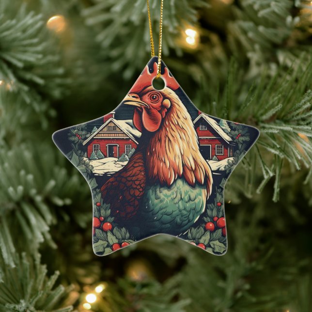 Hähnchentier, Kawaii, Niedliches Haustier-Lover-Ge Keramik Ornament (Baum)