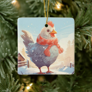Hähnchentier, Kawaii, Niedliches Haustier-Lover-Ge Keramikornament