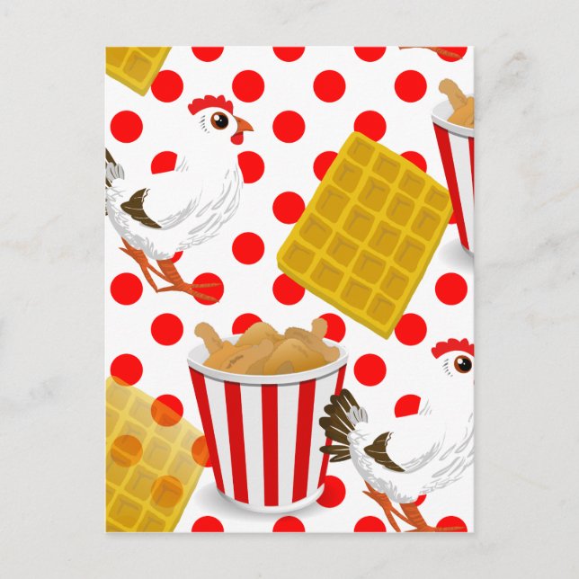 Hähnchenwaffeln Postkarte (Vorderseite)