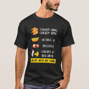Hähnchenwulst Hotdog und Bologna Fast Food Lover T-Shirt