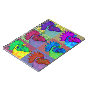 Hähne wild gegangen! notizblock