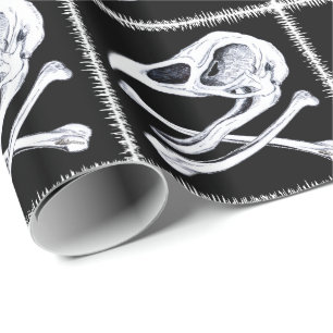 Hahnen-Schädel und gekreuzte Knochen Geschenkpapier