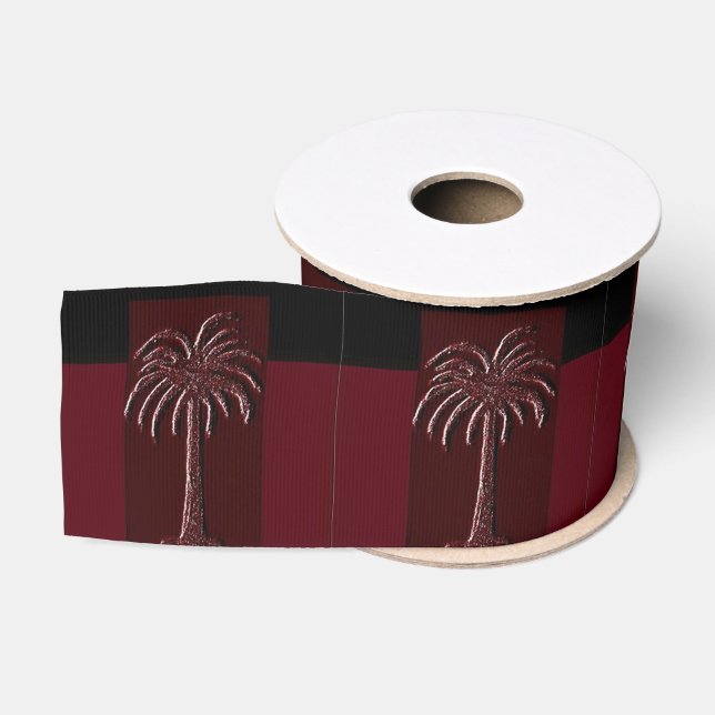 Hahnenkampf-Palmenbaum-Verpackungspapier-Design 1 Ripsband (Spule)