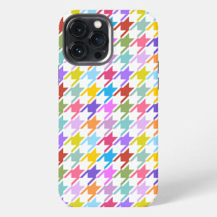 Hahnentritt-Multicolor+Weiß-Muster iPhone 13 Pro Max Hülle