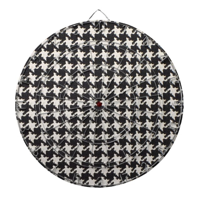 Hahnentritt Schwarz-Weiß-Muster Dartscheibe (vorne)