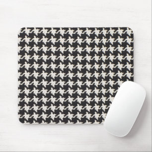 Hahnentritt Schwarz-Weiß-Muster Mousepad
