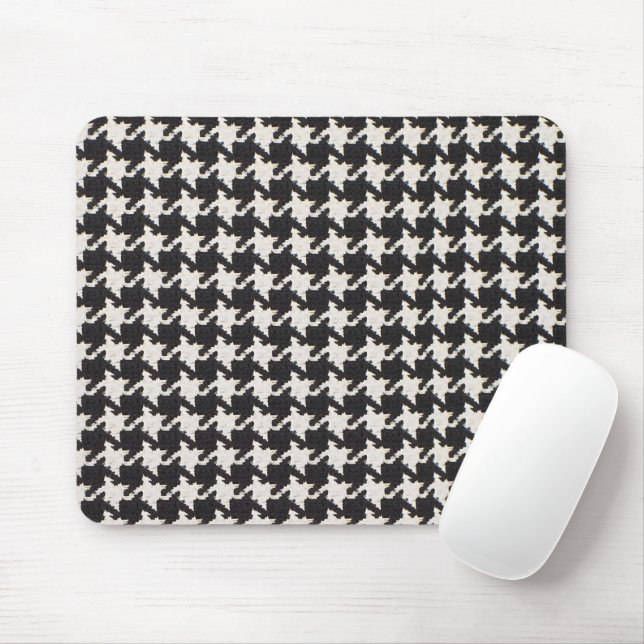 Hahnentritt Schwarz-Weiß-Muster Mousepad (Mit Mouse)