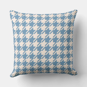 Hahnentrittmuster 2Way Blue+Cream Big Pattern Kissen