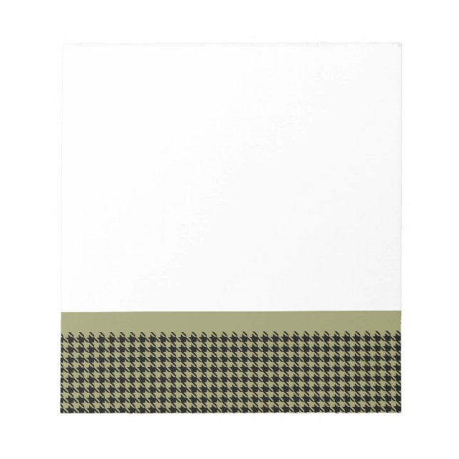Hahnentrittmuster Avocado und Black Notizblock (Vorderseite)