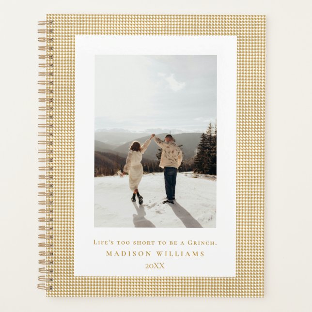 Hahnentrittmuster Aztec Gold Frame Foto Planer (Vorderseite)