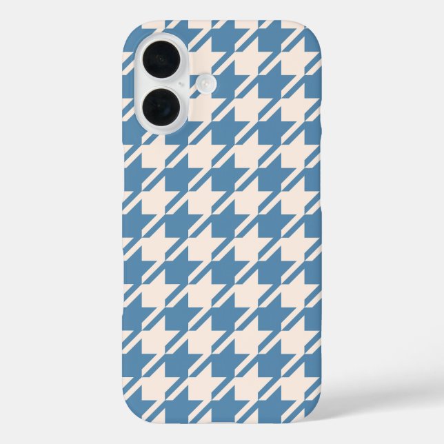 Hahnentrittmuster Blue + Cream Big Pattern Case-Mate iPhone Hülle (Rückseite)