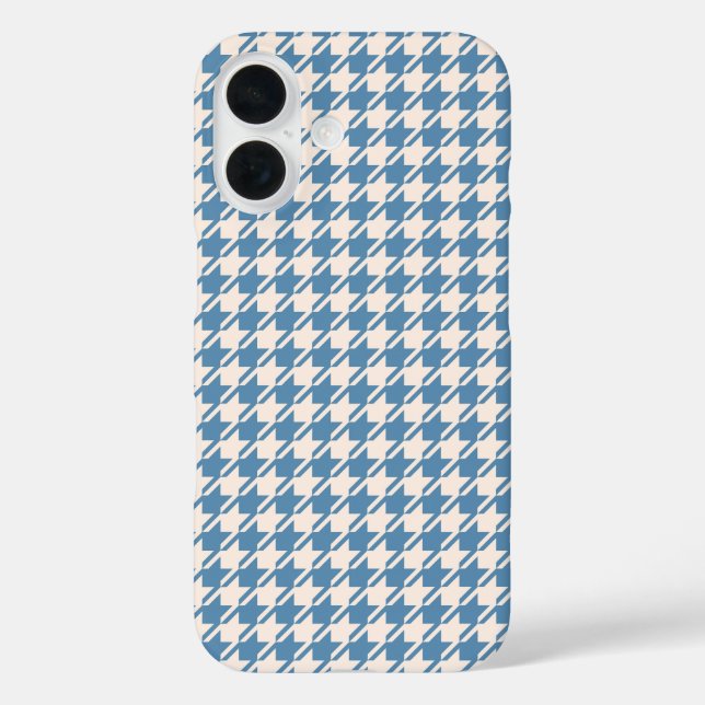 Hahnentrittmuster Blue+Cream Rpt Muster Case-Mate iPhone Hülle (Rückseite)