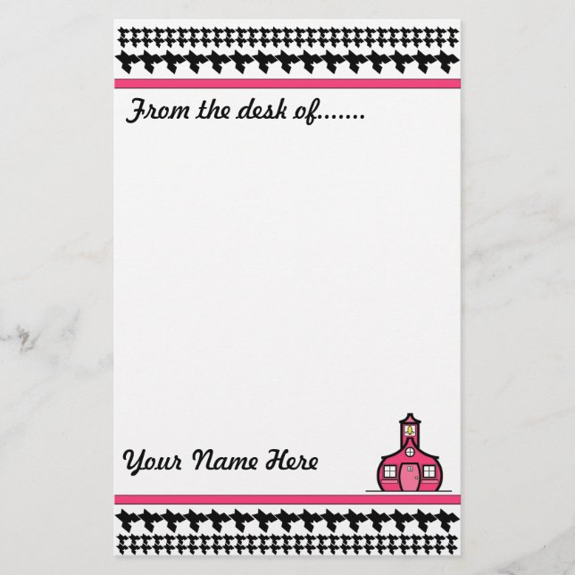 Hahnentrittmuster-Briefpapier Briefpapier (Vorderseite)