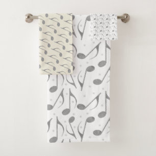 Hahnentrittmuster Chic Musical Notes Muster Badhandtuch Set