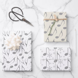 Hahnentrittmuster Chic Musical Notes Muster Geschenkpapier Set