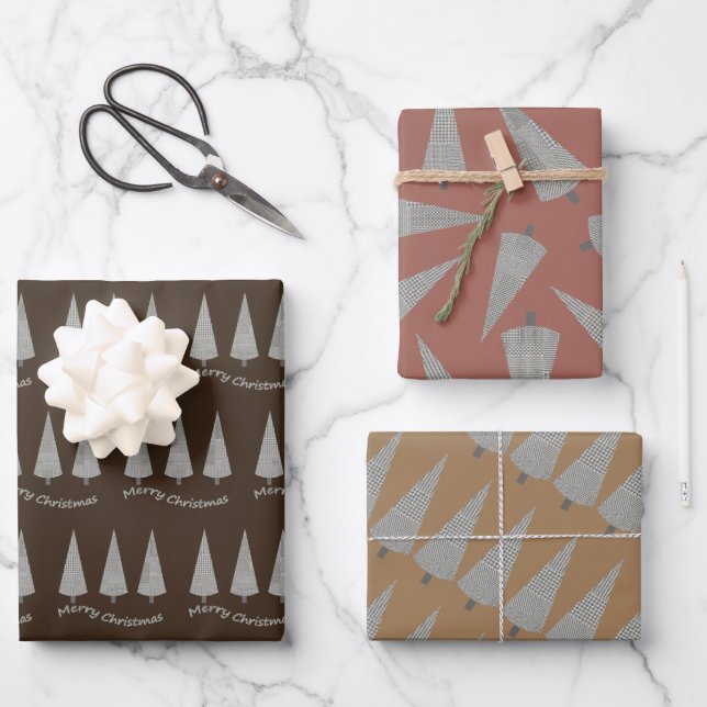 Hahnentrittmuster Dark Chocolate Cherry Pie and Ca Geschenkpapier Set (Vorderseite)