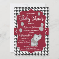Hahnentrittmuster Elephant Baby Dusche Einladung