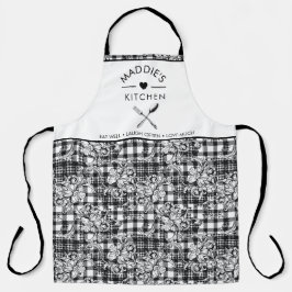 Hahnentrittmuster für klassische Schwarz-Weiß-Orna Schürze