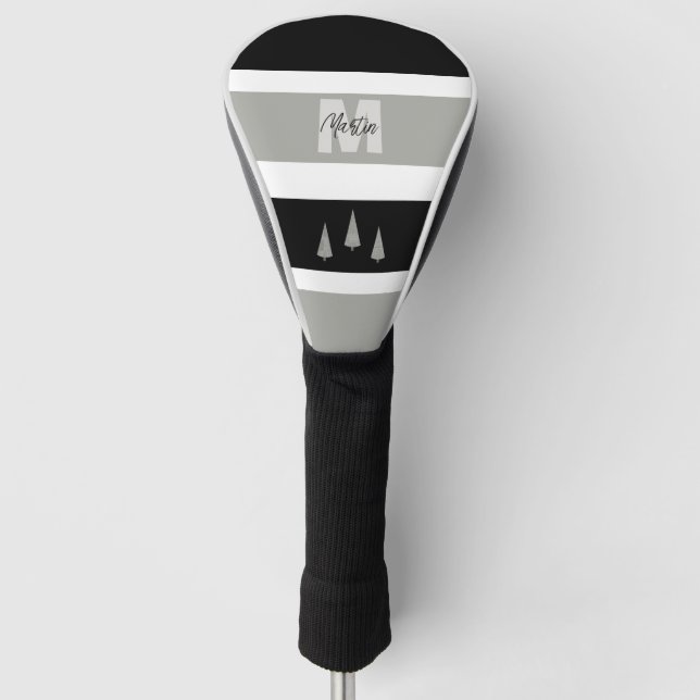 Hahnentrittmuster Gemusterter Weihnachtsbaum Mit M Golf Headcover (Vorderseite)