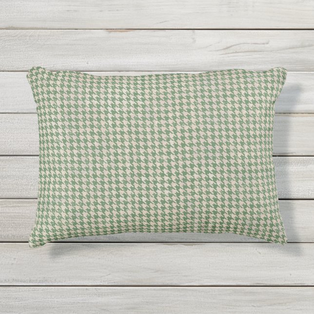 Hahnentrittmuster Green Pattern Kissen Für Draußen (Vorderseite)