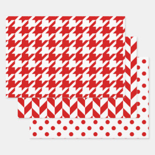 Hahnentrittmuster, Herringbone, Dot DIY Farbtöne w Geschenkpapier Set