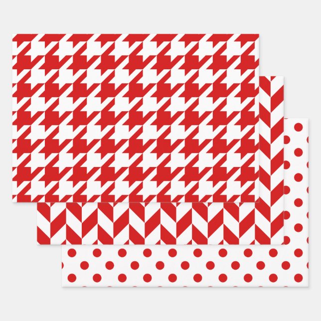 Hahnentrittmuster, Herringbone, Dot DIY Farbtöne w Geschenkpapier Set (Set)