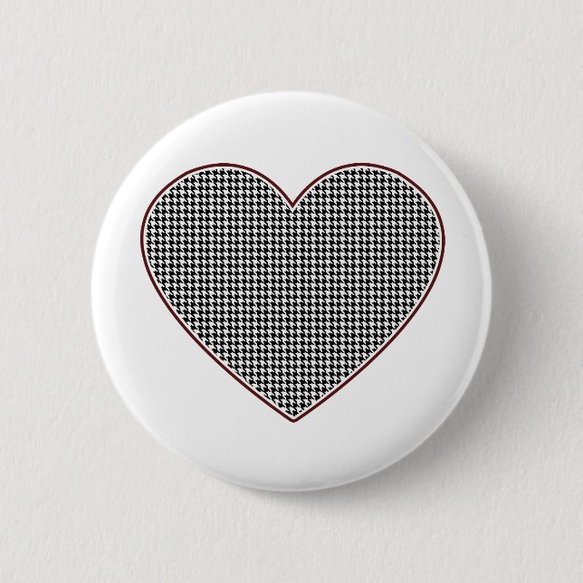 Hahnentrittmuster-Herz (Tuscaloosa, Alabama) Button (Vorderseite)