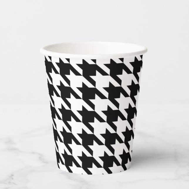 Hahnentrittmuster Karo Paper Cup Pappbecher (Vorderseite)