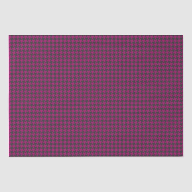 Hahnentrittmuster-Magenta- Seidenpapier (Vorderseite)