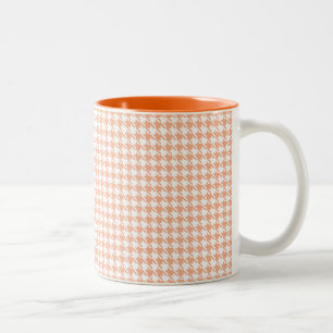Hahnentrittmuster Melon und White Zweifarbige Tasse