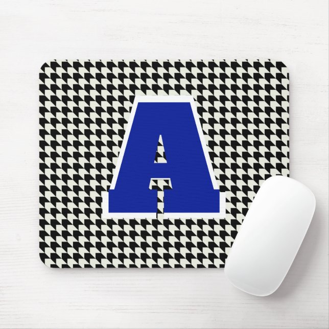 Hahnentrittmuster-Monogramm-Mauspad Mousepad (Mit Mouse)