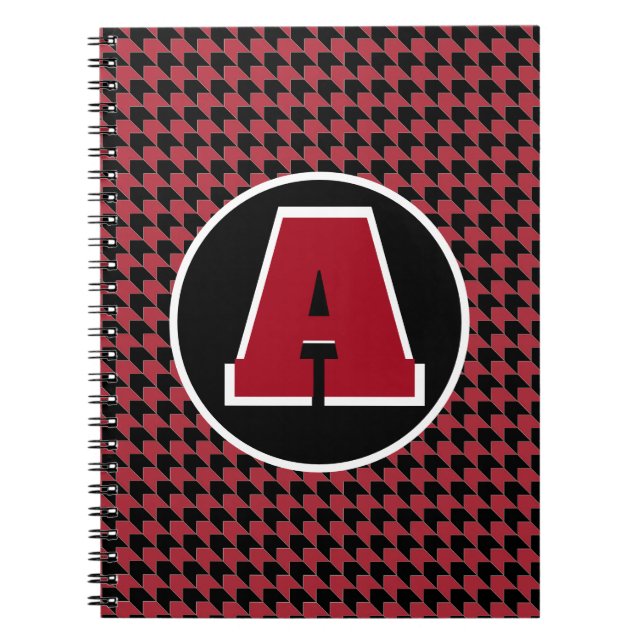 Hahnentrittmuster-Monogramm-Notebook Notizblock (Vorderseite)