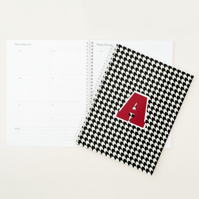Hahnentrittmuster-Monogramm Planer (Anzeige)