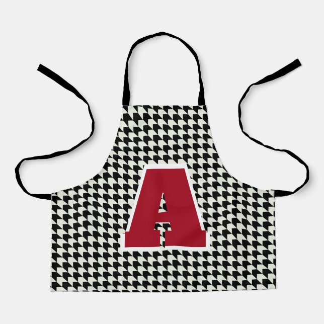 Hahnentrittmuster-Monogramm Schürze (Vorderseite)