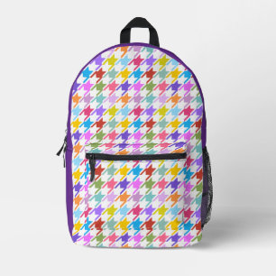 Hahnentrittmuster Multicolor+Weißmuster Bedruckter Rucksack
