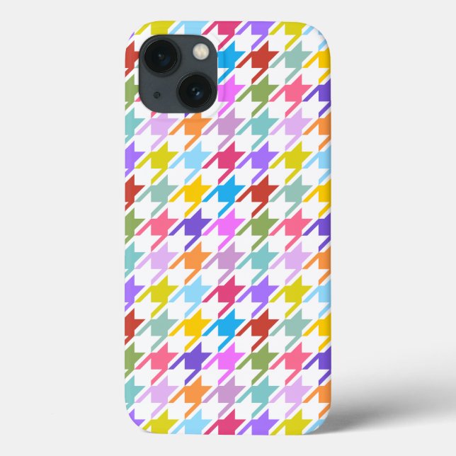 Hahnentrittmuster Multicolor+Weißmuster Case-Mate iPhone Hülle (Rückseite)