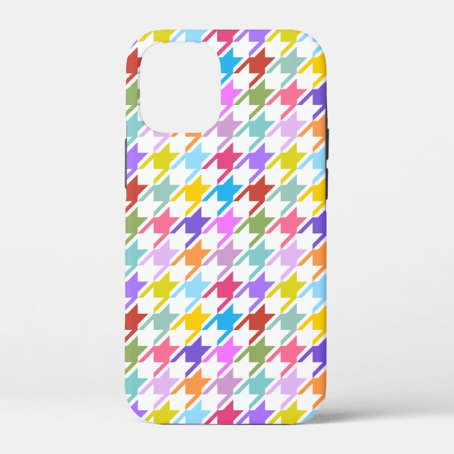 Hahnentrittmuster Multicolor+Weißmuster Case-Mate iPhone Hülle (Rückseite)