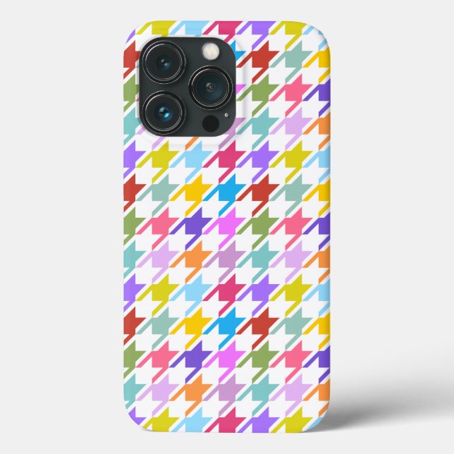 Hahnentrittmuster Multicolor+Weißmuster Case-Mate iPhone Hülle (Rückseite)