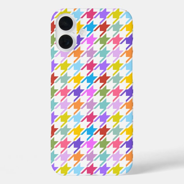 Hahnentrittmuster Multicolor+Weißmuster Case-Mate iPhone Hülle (Rückseite)