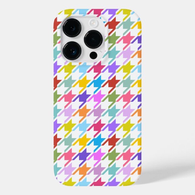 Hahnentrittmuster Multicolor+Weißmuster Case-Mate iPhone Hülle (Rückseite)