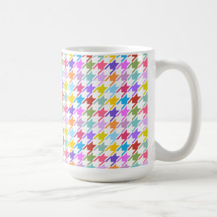 Hahnentrittmuster Multicolor+Weißmuster Kaffeetasse