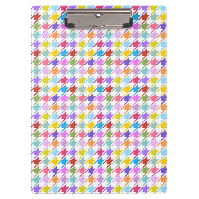 Hahnentrittmuster Multicolor+Weißmuster Klemmbrett (Vorderseite)