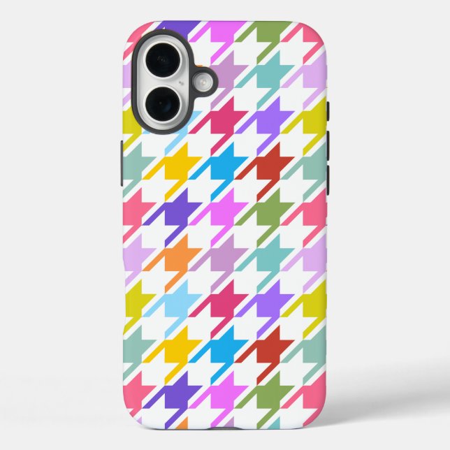 Hahnentrittmuster Multicolor+White Big Pattern Case-Mate iPhone Hülle (Rückseite)