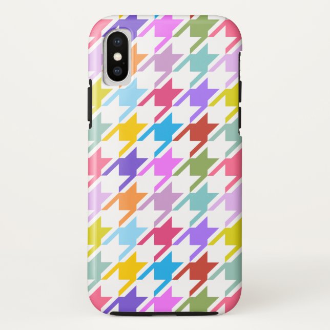 Hahnentrittmuster Multicolor+White Big Pattern Case-Mate iPhone Hülle (Rückseite)