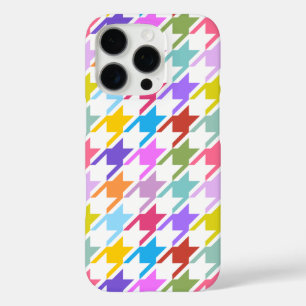 Hahnentrittmuster Multicolor+White Big Pattern iPhone 16 Pro Hülle